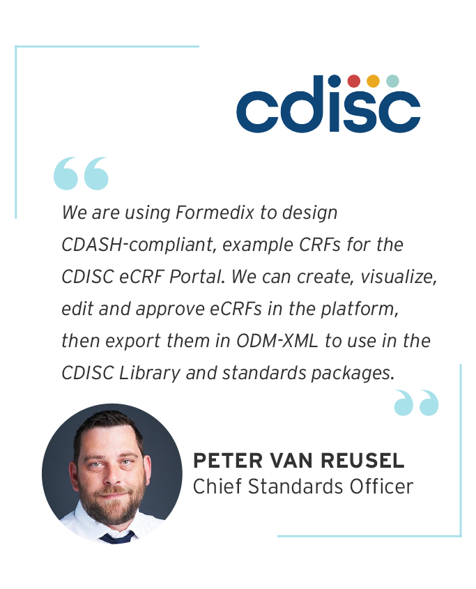 Testimonial of CDISC for CRF portal